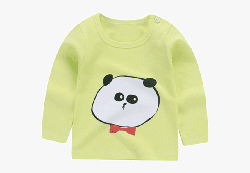 Cute Panda Long Sleeve T-shirt - Cartoon, HD Png Download, Free Download