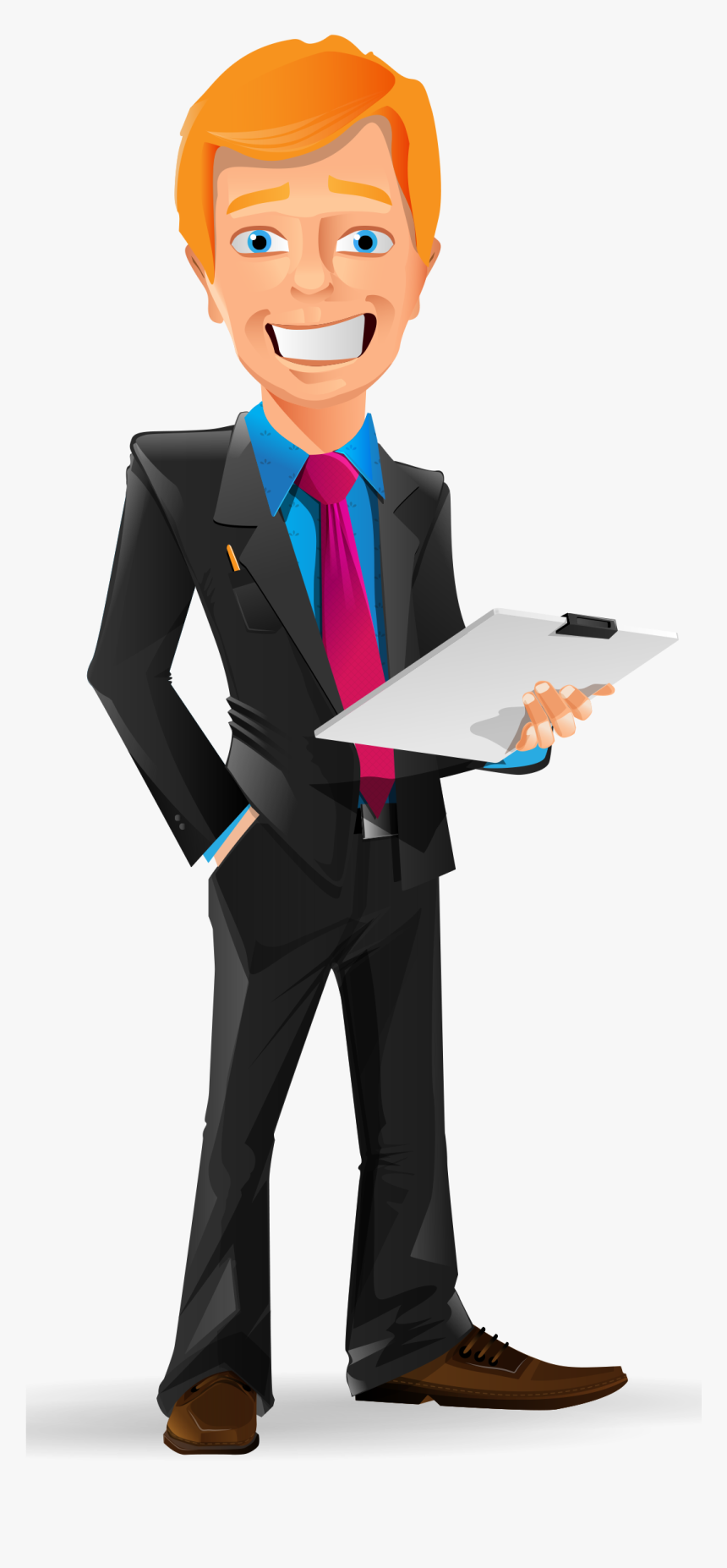 Idea Clipart Businessman - Businessman Man Cartoon Png, Transparent Png, Free Download