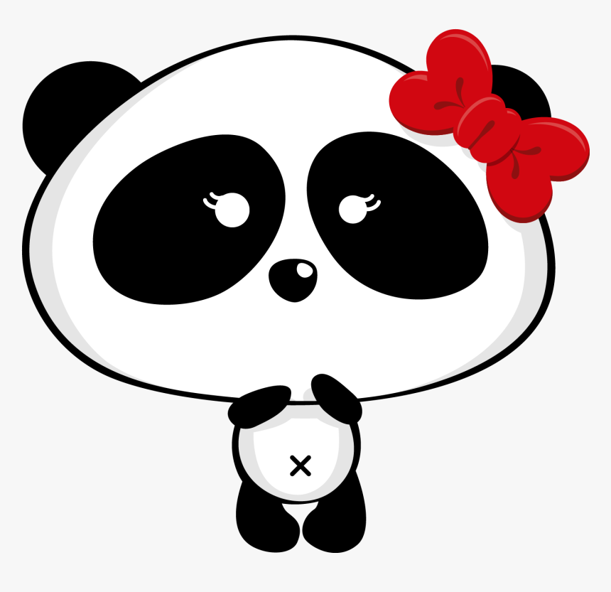 Cute Panda Clipart - Drawing Panda Black And White, HD Png Download, Free Download