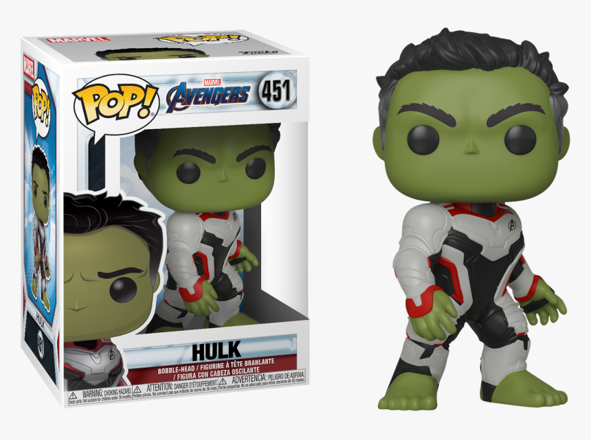 Hulk In Team Suit Pop Vinyl Figure - Avengers Endgame Hulk Pop, HD Png Download, Free Download