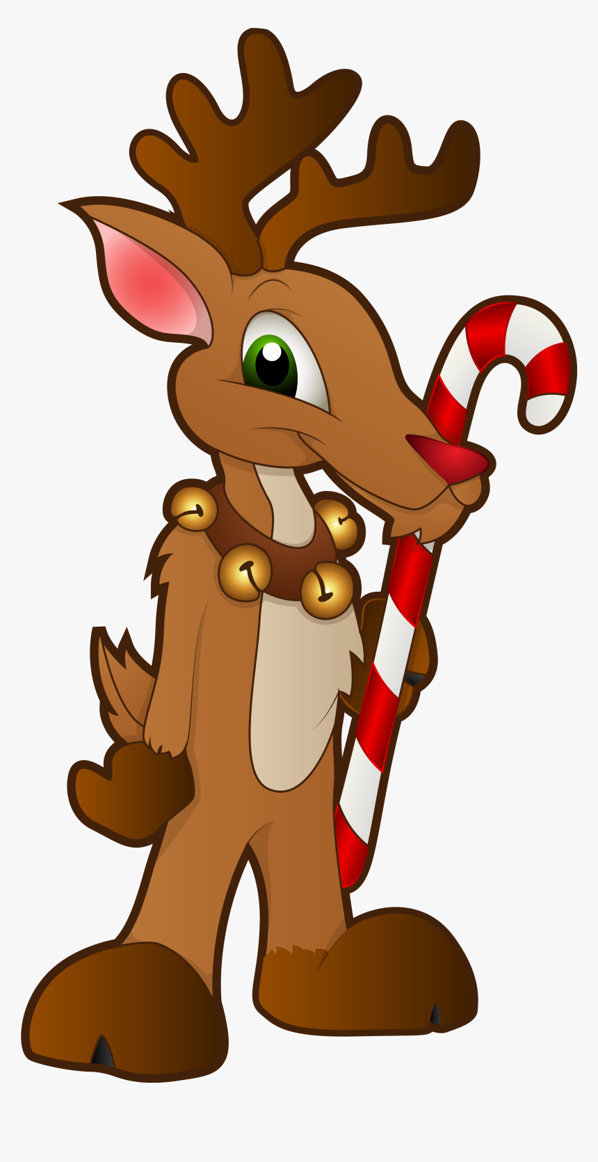 Christmas Bambi Png , Png Download - Reindeer With Candy Cane Clipart, Transparent Png, Free Download