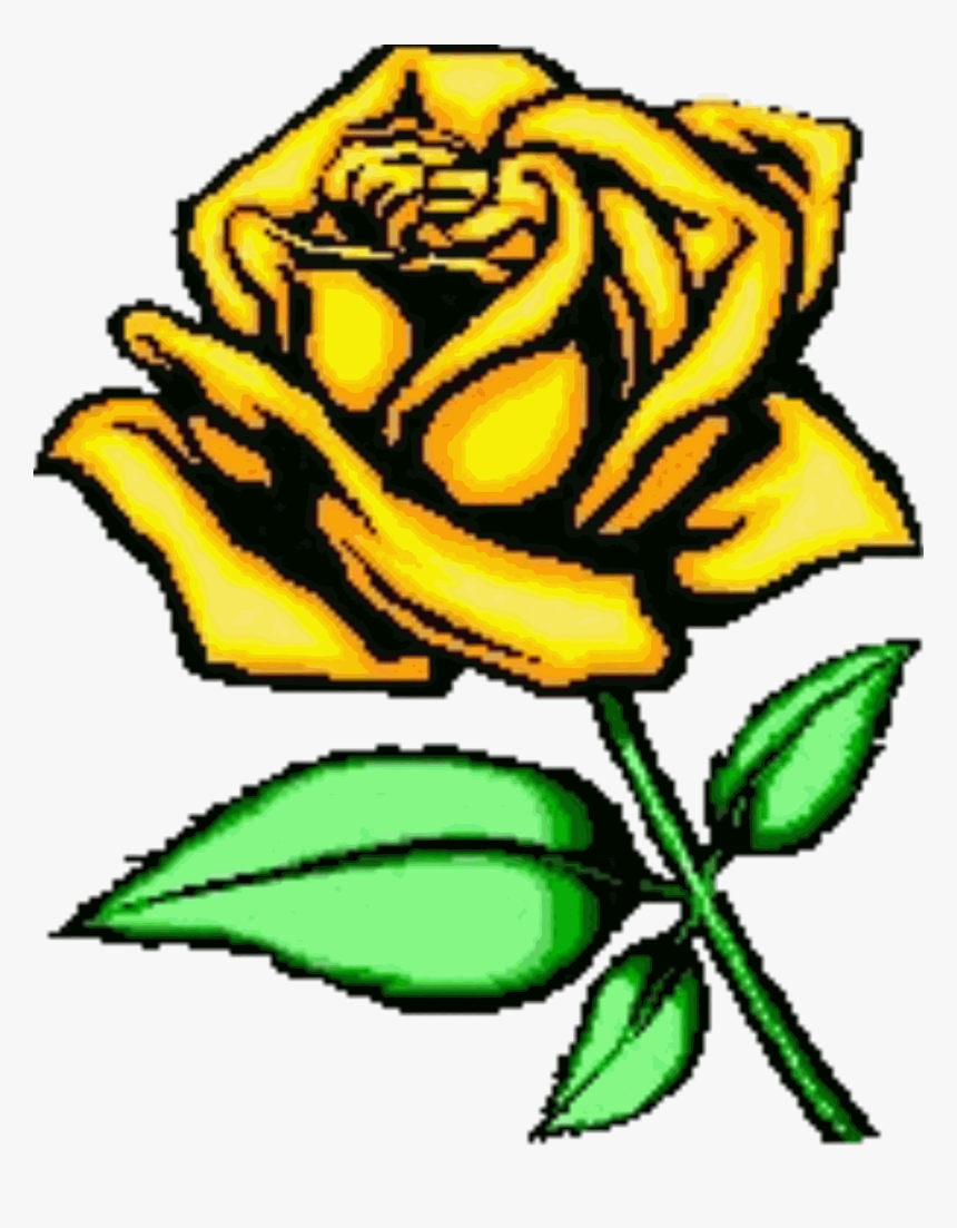 Cartoon Rose Pictures - Yellow Rose Cartoon Transparent, HD Png Download, Free Download