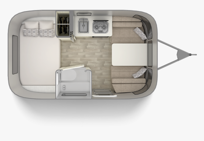 Bambi 16rb Floor Plan - Airstream Bambi Floor Plan, HD Png Download, Free Download