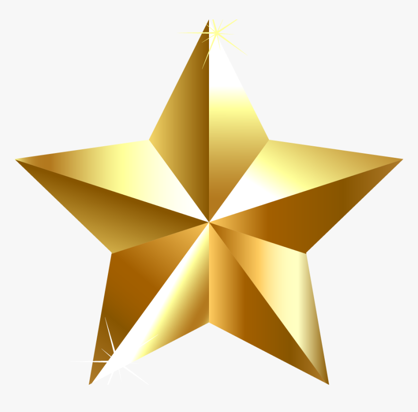 Gold Star Clip Art - Golden Transparent Background Star, HD Png Download, Free Download