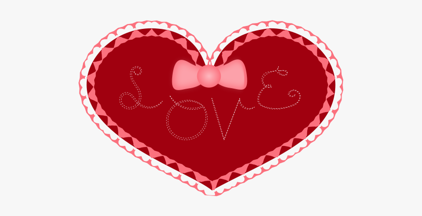 Free Clipart - Valentine& - Coração Com Laço Em Png, Transparent Png, Free Download