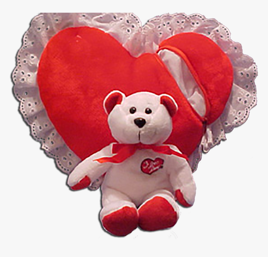 Back Of I Love Lucy Red Heart Pillow With Lace Trim - Stuffed Toy, HD Png Download, Free Download