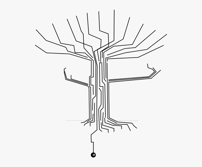 Gnulinux Tree Root - Line Art, HD Png Download, Free Download