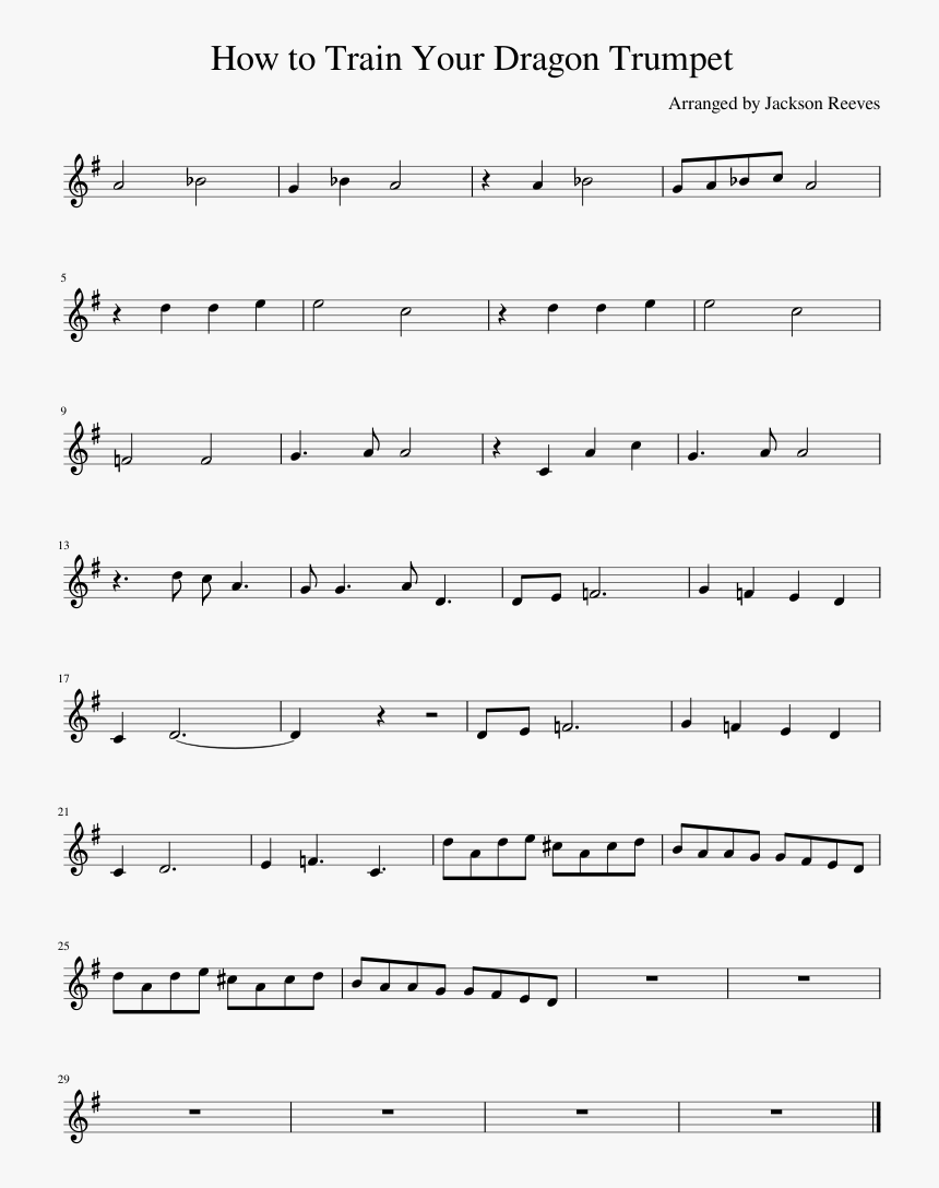 Train Your Dragon Trumpet Sheet Music, HD Png Download, Free Download