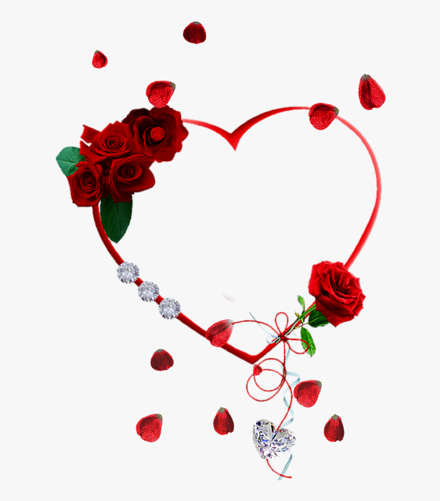 #frame #heart #rose #diamond #blingbling #love - Heart Diamond Frame Png, Transparent Png, Free Download