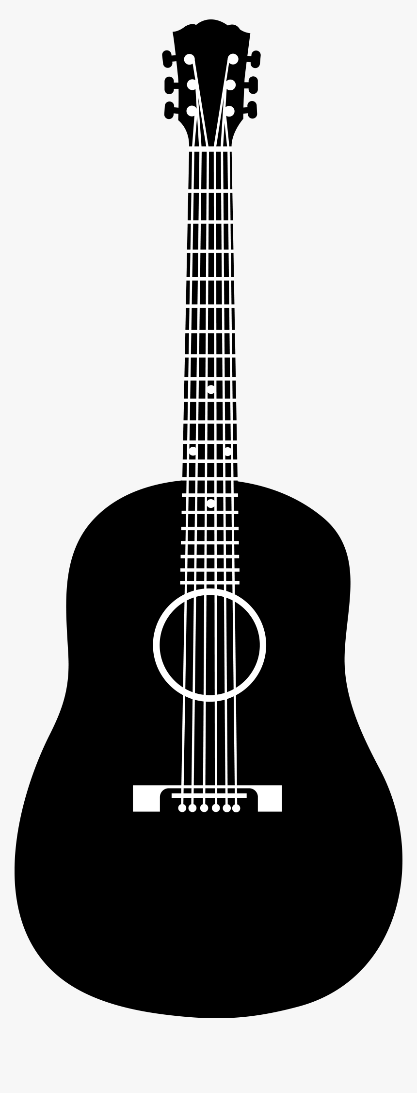 Acoustic Guitar Black Silhouette - Acoustic Guitar Silhouette Png, Transparent Png, Free Download