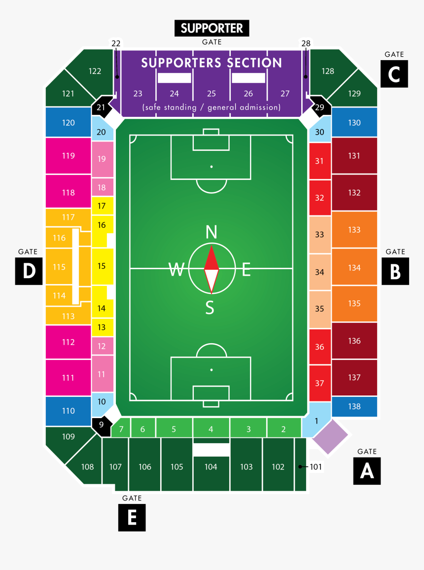 Orlando City Stadium Seat Map, HD Png Download, Free Download