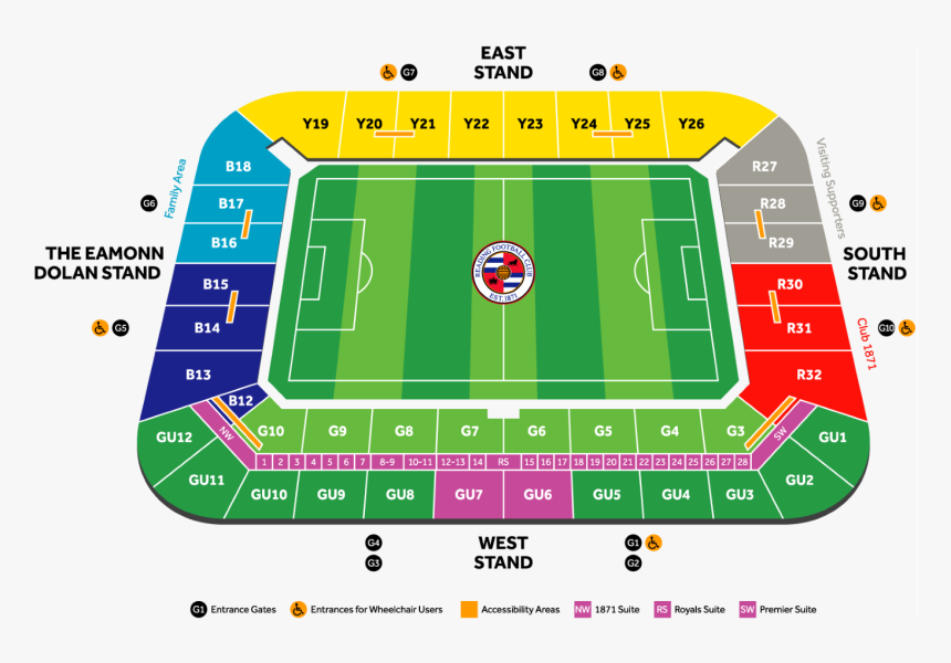 Gate 9 Madejski Stadium, HD Png Download, Free Download