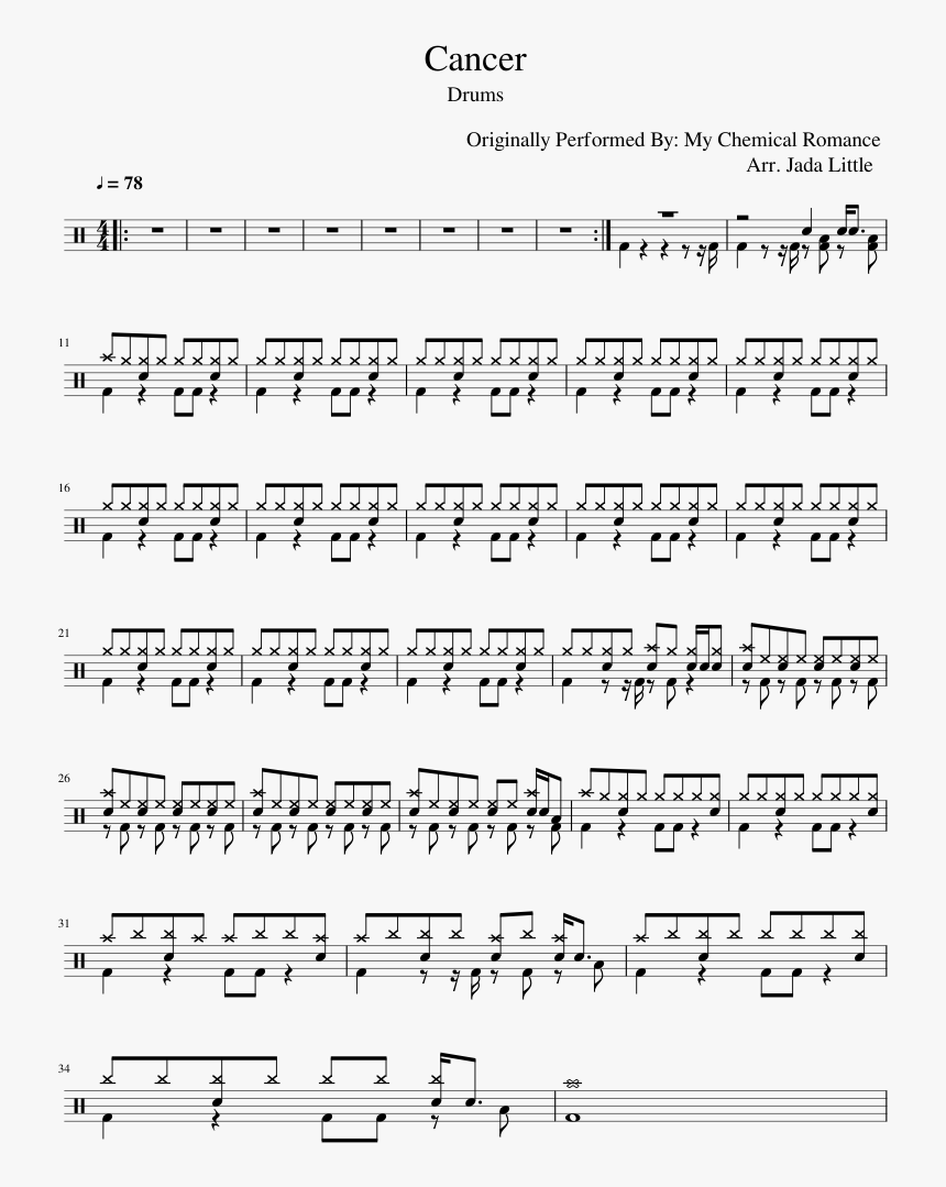 Cancer Drum Sheet Music, HD Png Download, Free Download