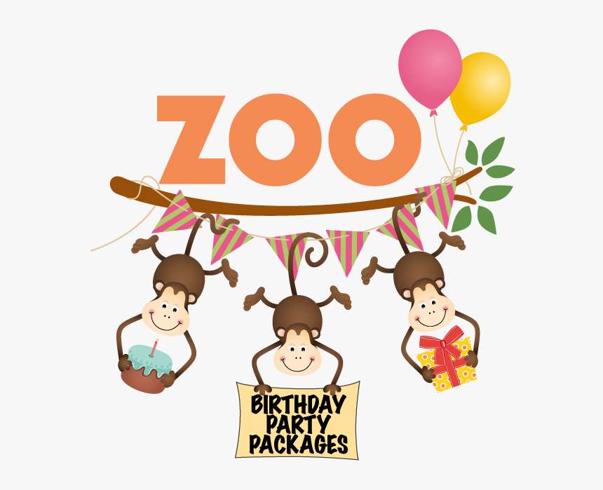Cartoon Monkey Happy Birthday , Png Download - Party Zoo Cartoon Png, Transparent Png, Free Download