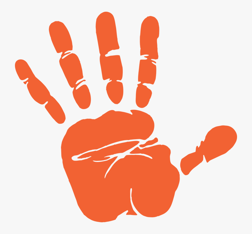 Hand Print Clipart Black And White, HD Png Download, Free Download