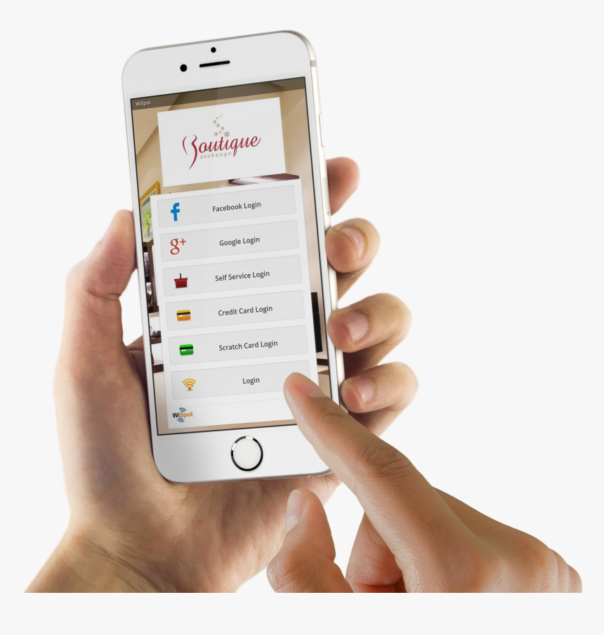 A Hand Holding A Smartphone Showing Wispot Portal Page - Smartphone Access Internet Png, Transparent Png, Free Download