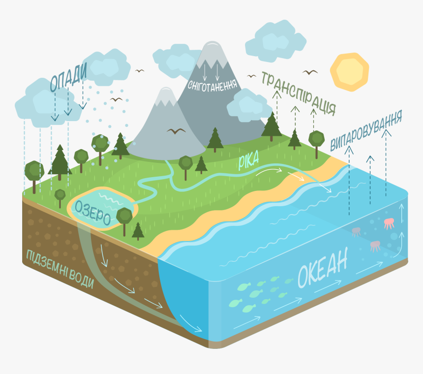 Water Cycle Diagram-uk - Water Cycle Diagram Png, Transparent Png, Free Download