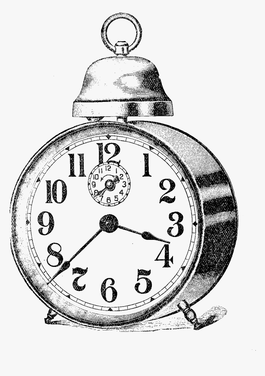 Alarm Clock Illustration Digital - Vintage Illustration Png, Transparent Png, Free Download