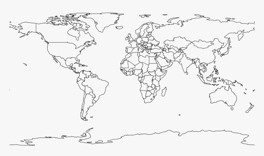 Transparent Map Of World Png - World Map With Country Boundaries, Png Download, Free Download