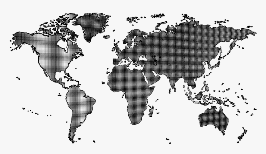 Black World Map Outline , Png Download - World Happiness Report 2019 Map, Transparent Png, Free Download