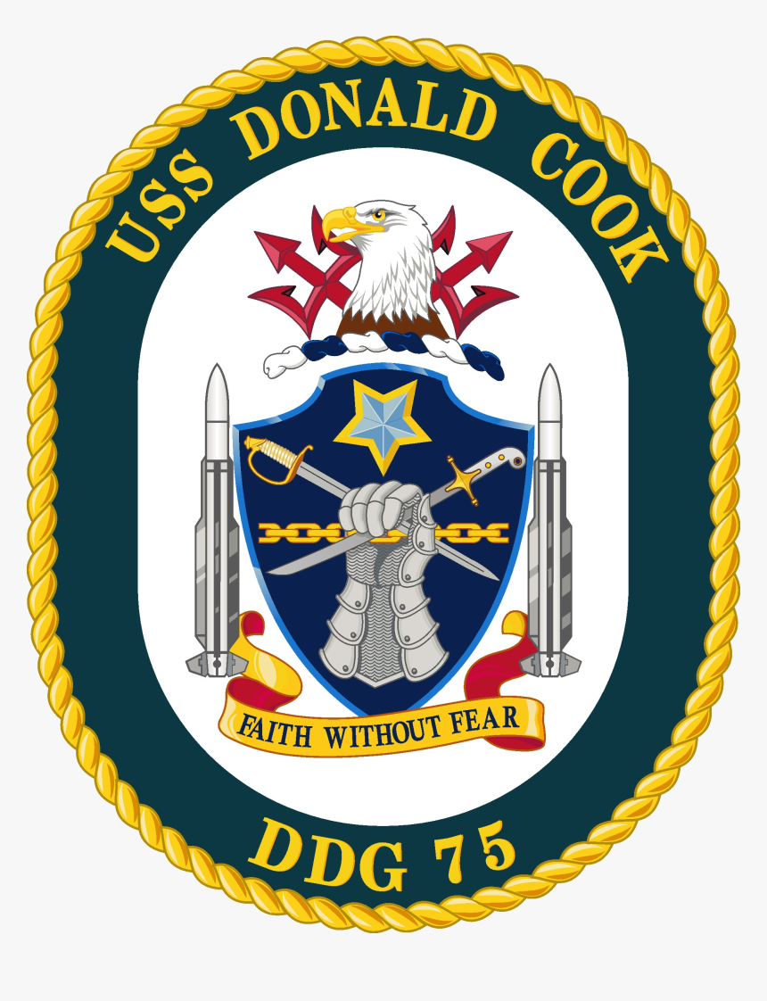 Uss Donald Cook Ddg-75 Crest - Uss Donald Cook Crest, HD Png Download, Free Download