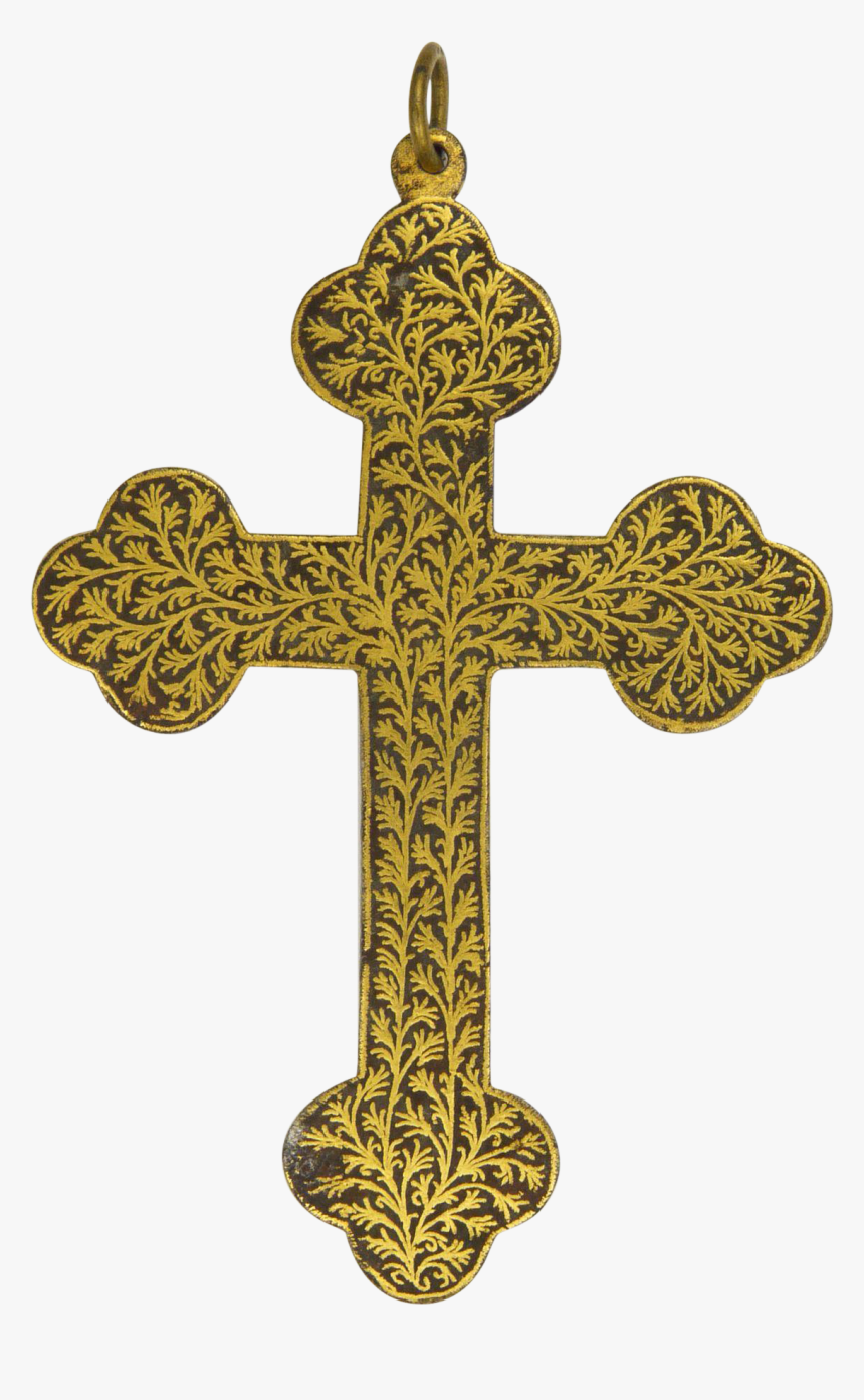 Victorian Gold Leaf Inlaid Gothic Style Cross - Royal Blue Cross Png, Transparent Png, Free Download