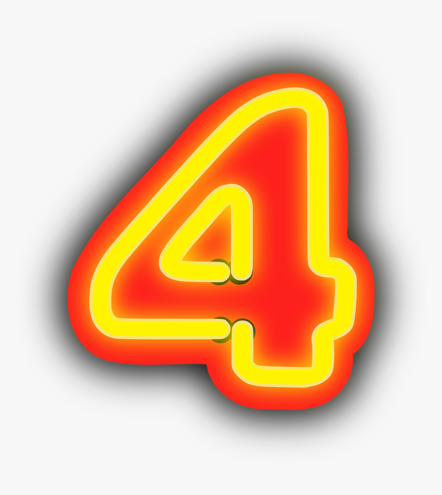 Number 4 Png Neon, Transparent Png, Free Download