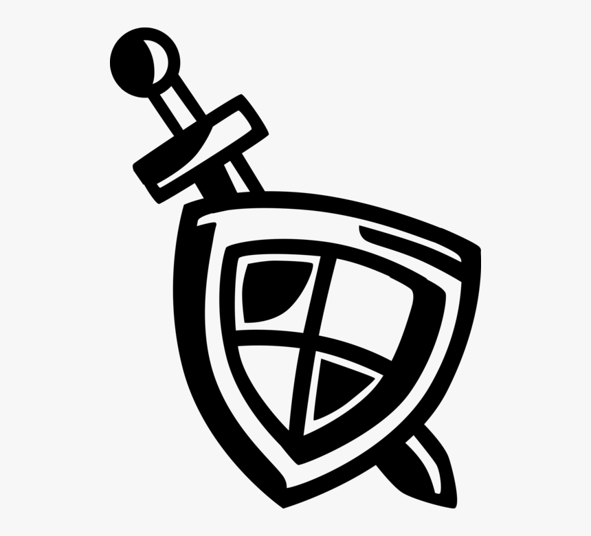 Vector Illustration Of Middle Ages Medieval Sword And - Middle Ages Shield Transparent Drawing, HD Png Download, Free Download