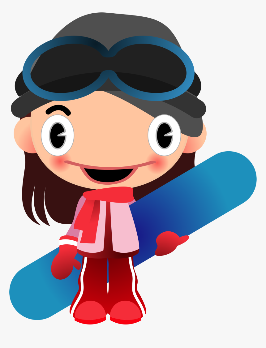 Speaking Snowboard Girl Clip Arts - Girl Snowboarding Cartoon Free, HD Png Download, Free Download