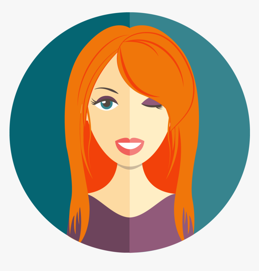 Girl Face Flat Design, HD Png Download, Free Download