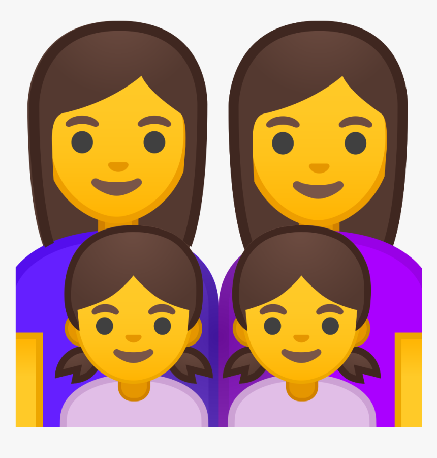 Family Woman Woman Girl Girl Icon - Family Emoji Png, Transparent Png, Free Download