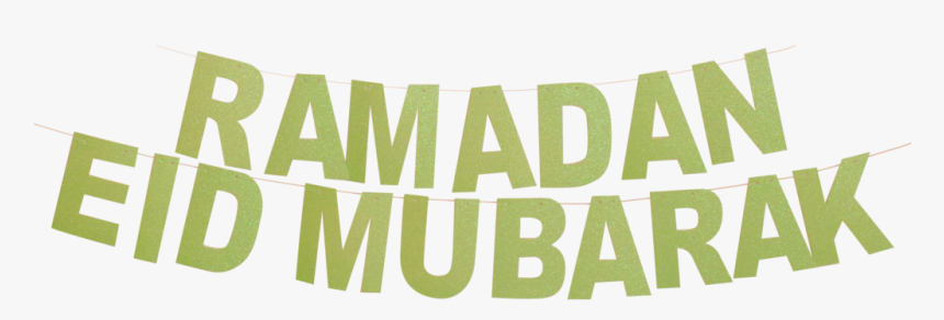 Two Lime Green Sparkle Banners - Eid Mubarak Text Green, HD Png Download, Free Download