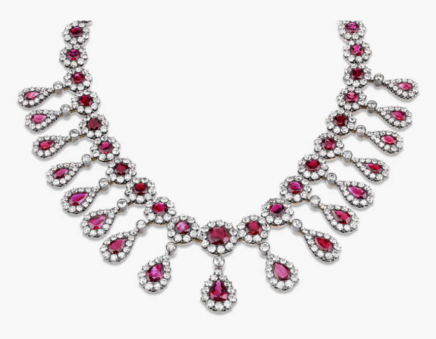 Antique Burma Ruby And Diamond Necklace - Army Embroidery Design, HD Png Download, Free Download