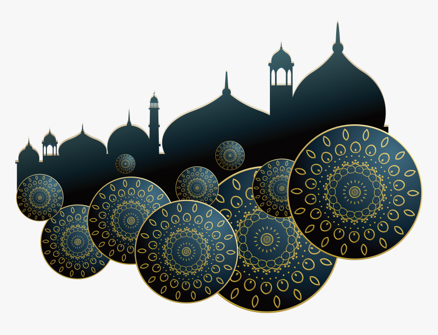 Blue Mubarak Poster Illustration Dark Eid Church Clipart - Islamic Poster Background Design Png, Transparent Png, Free Download
