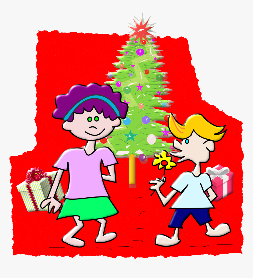 Natal - Trocando Presentes - Cartoon, HD Png Download, Free Download