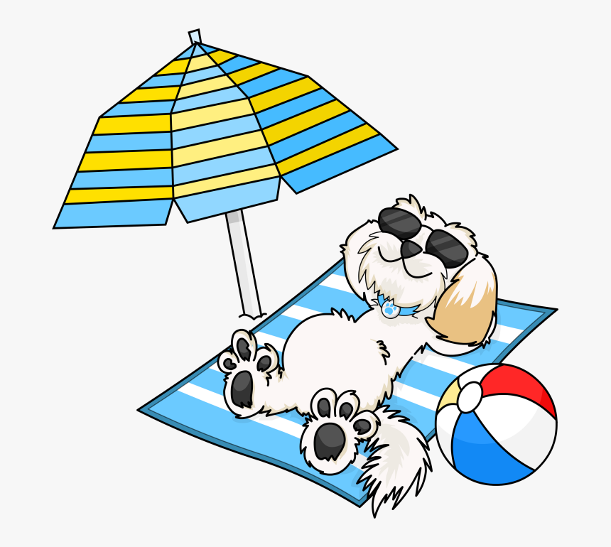 Image Result For Dogs At Beach Clipart - Cartoon Dog On Beach, HD Png Download, Free Download