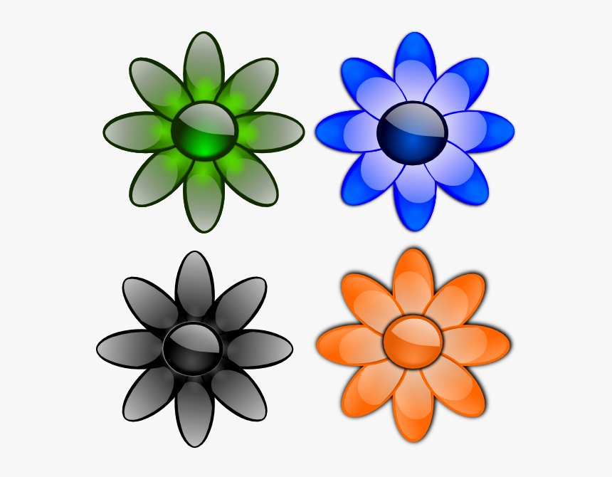 Glossy Flowers Svg Clip Arts - Flower Stickers For Scrapbooking, HD Png Download, Free Download