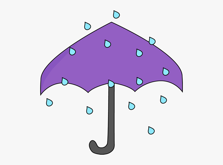 Beach Clipart Rainy - Rain Umbrella Clip Art, HD Png Download, Free Download