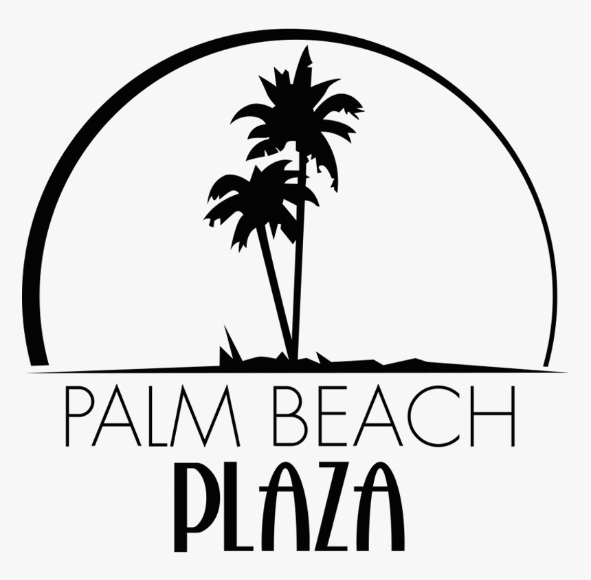 Palm Beach Plaza - Palm Tree Beach Clipart Black And White, HD Png Download, Free Download