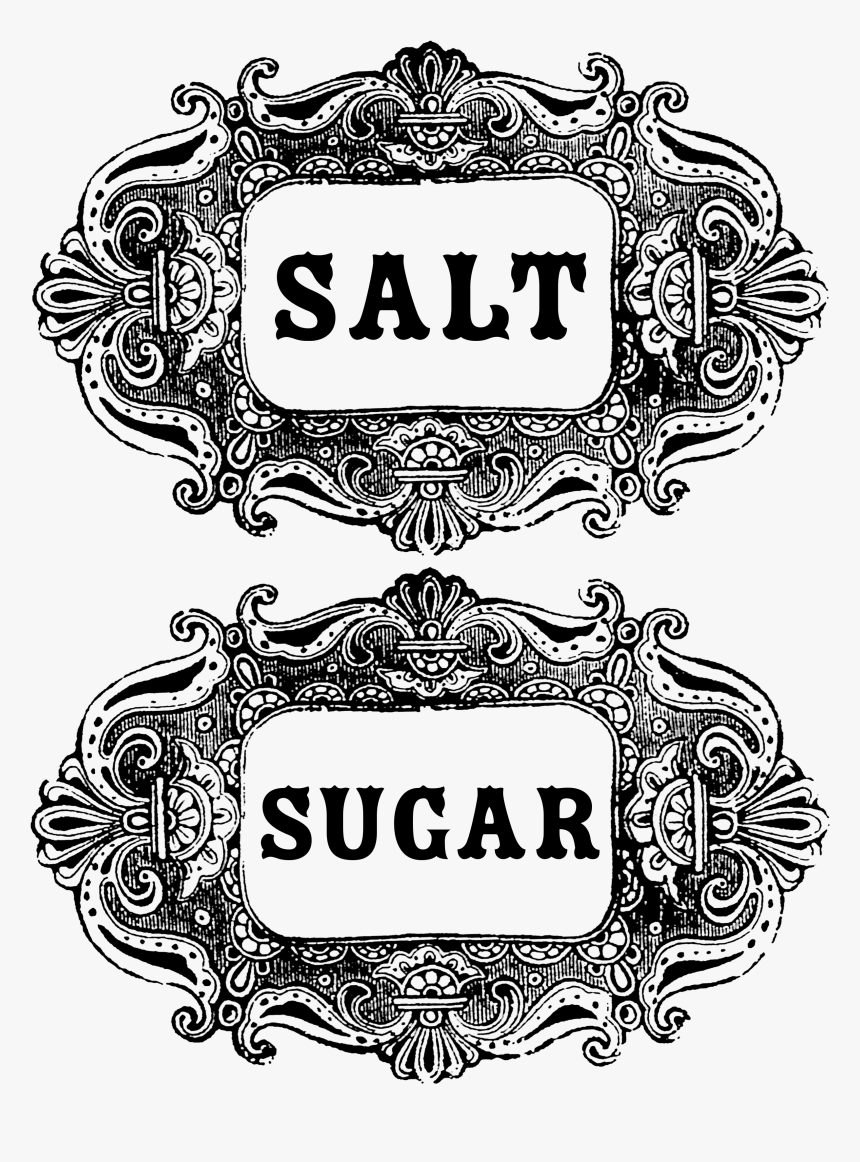 Free Vintage Clip Art - Sugar And Salt Label, HD Png Download, Free Download