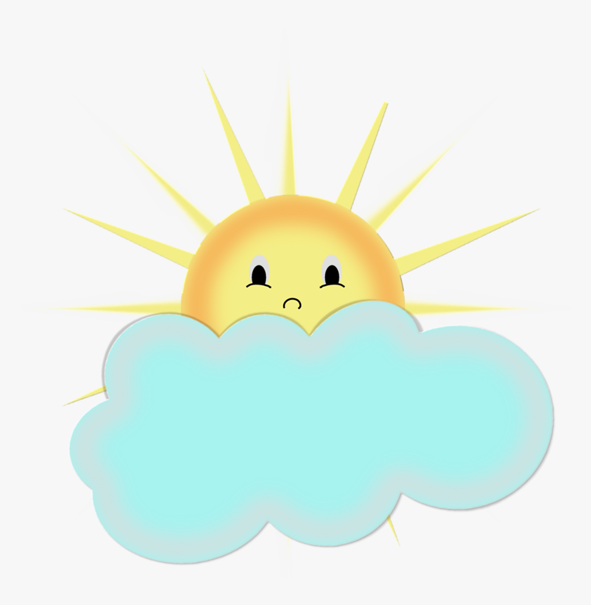Sun Behind Cloud Modern Clipart - Солнце И Облака Рисунок, HD Png Download, Free Download