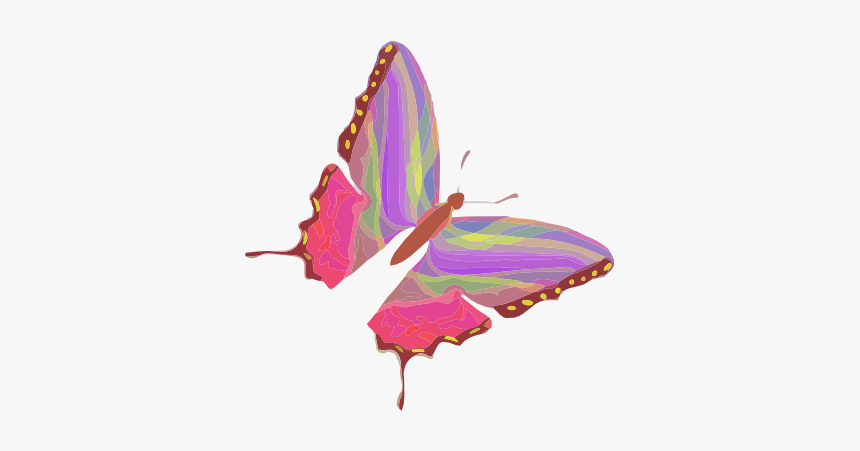 Butterfly Scalable Vector Graphics Svg Clip Art 555px - فراشة ملونة, HD Png Download, Free Download