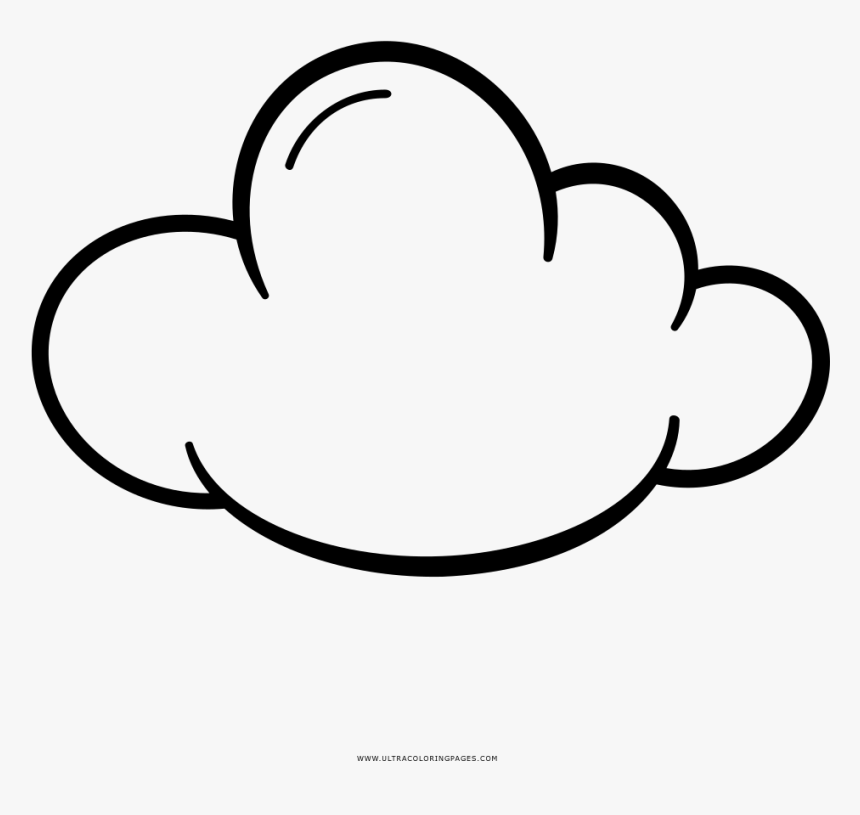 Cloud Coloring Page - Line Art, HD Png Download, Free Download