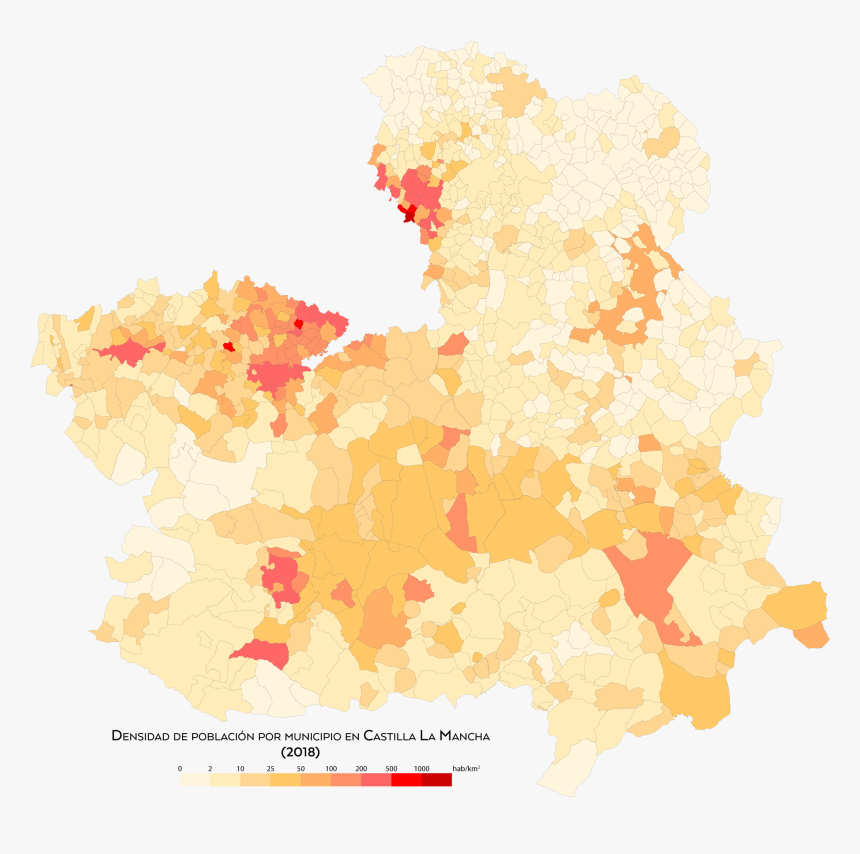 Castilla La Mancha Densidad 2018 - Community Of Madrid, HD Png Download, Free Download