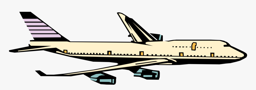Vector Illustration Of Commercial 747 Airplane Boeing - Jet Plane Clipart Png, Transparent Png, Free Download