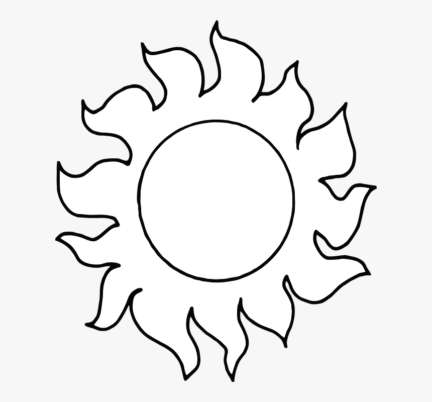 Sun, Beach, Sunshine, Summer - Earth Day Clip Art Black And White, HD Png Download, Free Download