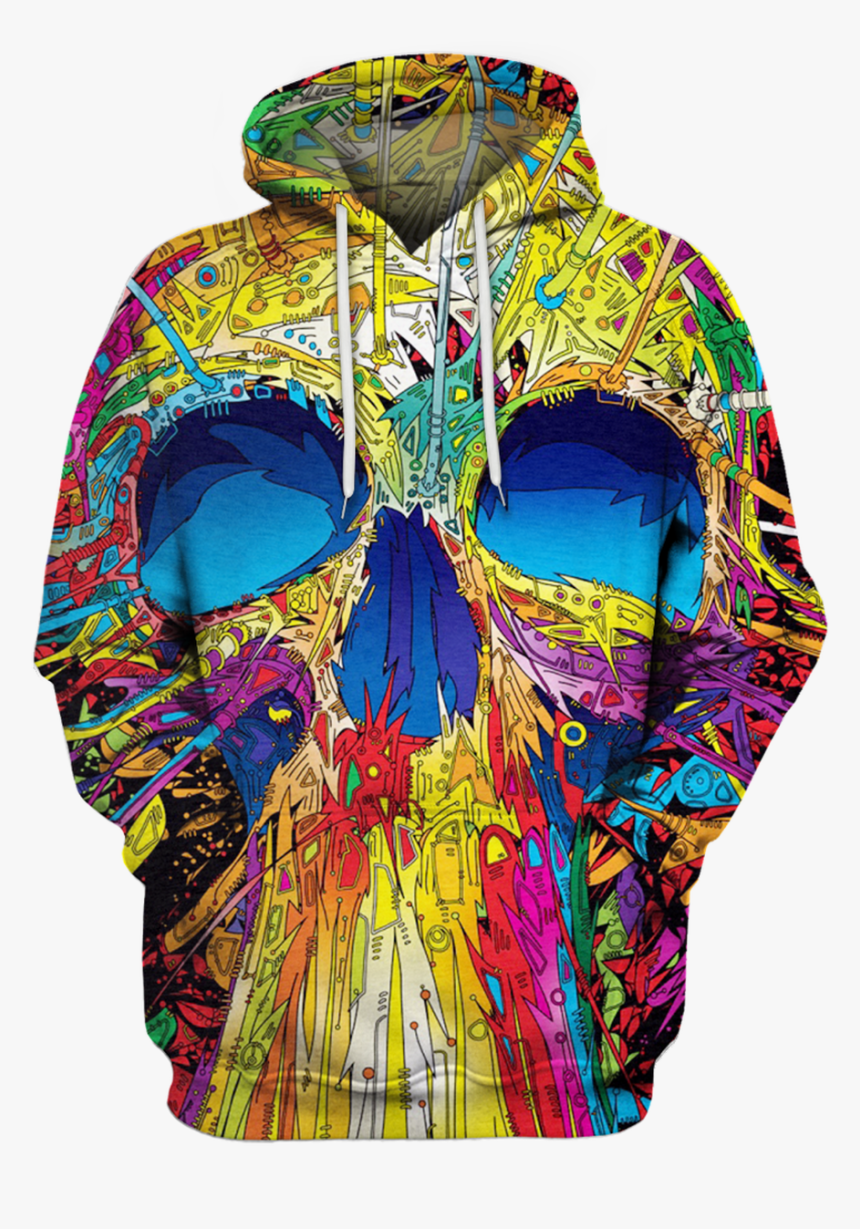 Colorful Sugar Skull 3d Hoodie 3d Hoodies Sh2876 - Hd Trippy Wallpaper Iphone, HD Png Download, Free Download