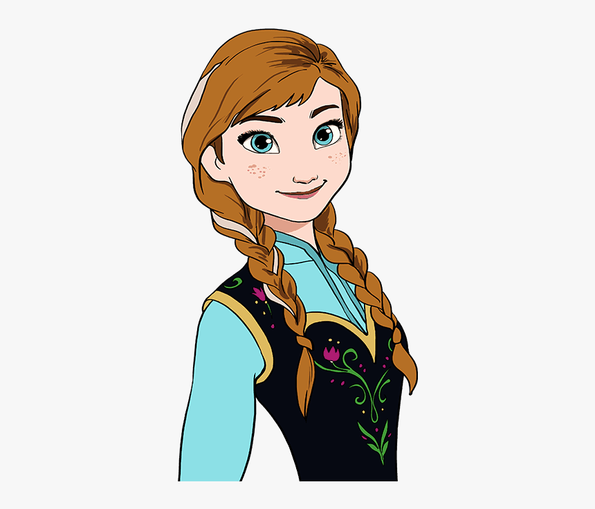 How To Draw Anna From Frozen - Drawing Elsa Anna Cartoon, HD Png Download, Free Download