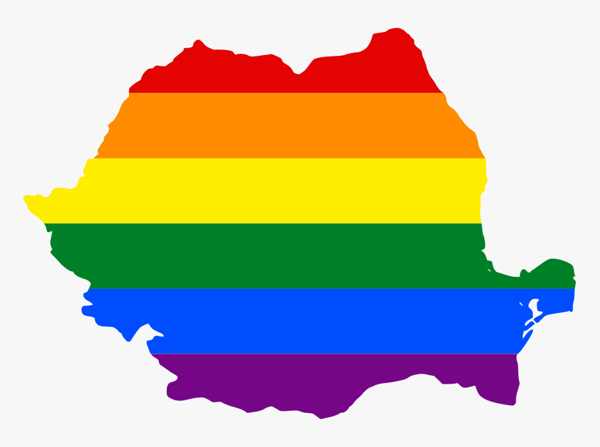 Lgbt Flag Map Of Romania - Romania Flag Map Png, Transparent Png, Free Download