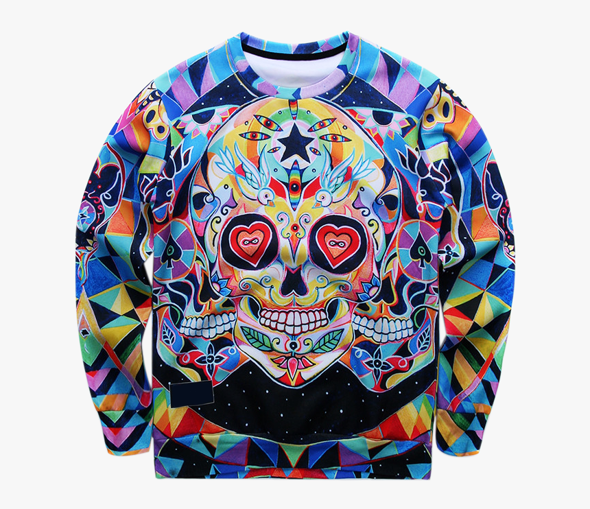 Trippy Sugar Skull, HD Png Download - kindpng